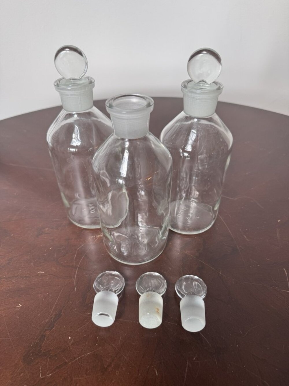 Vitro USA Set Of 3 Apothecary Bottle Lab Glass Chemistry VTG